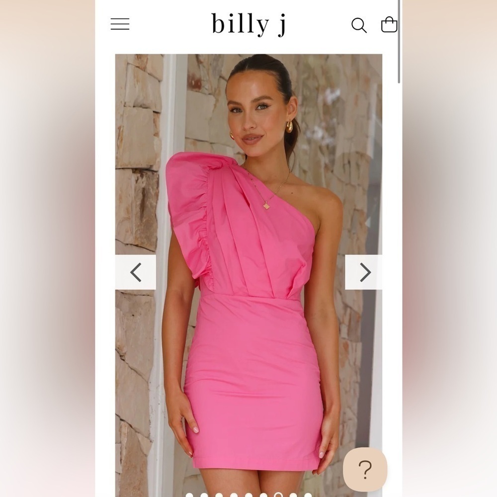 Billy J NWT Gracen Pink Ruffle One Shoulder Mini Dress Size 10 - Picture 9 of 10